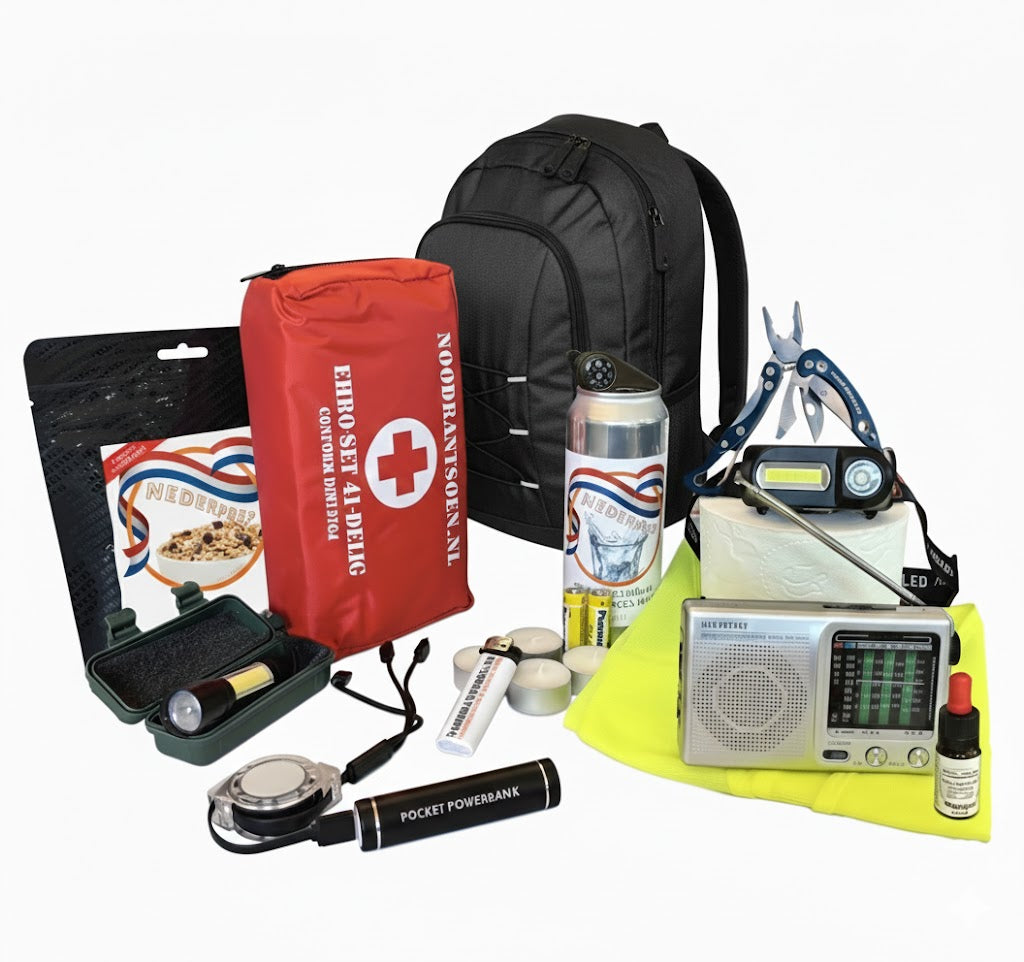 Compleet Noodpakket 72 Uur | Voldoet aan Overheidsadvies | Overlevingspakket tegen Stroomuitval & Rampen